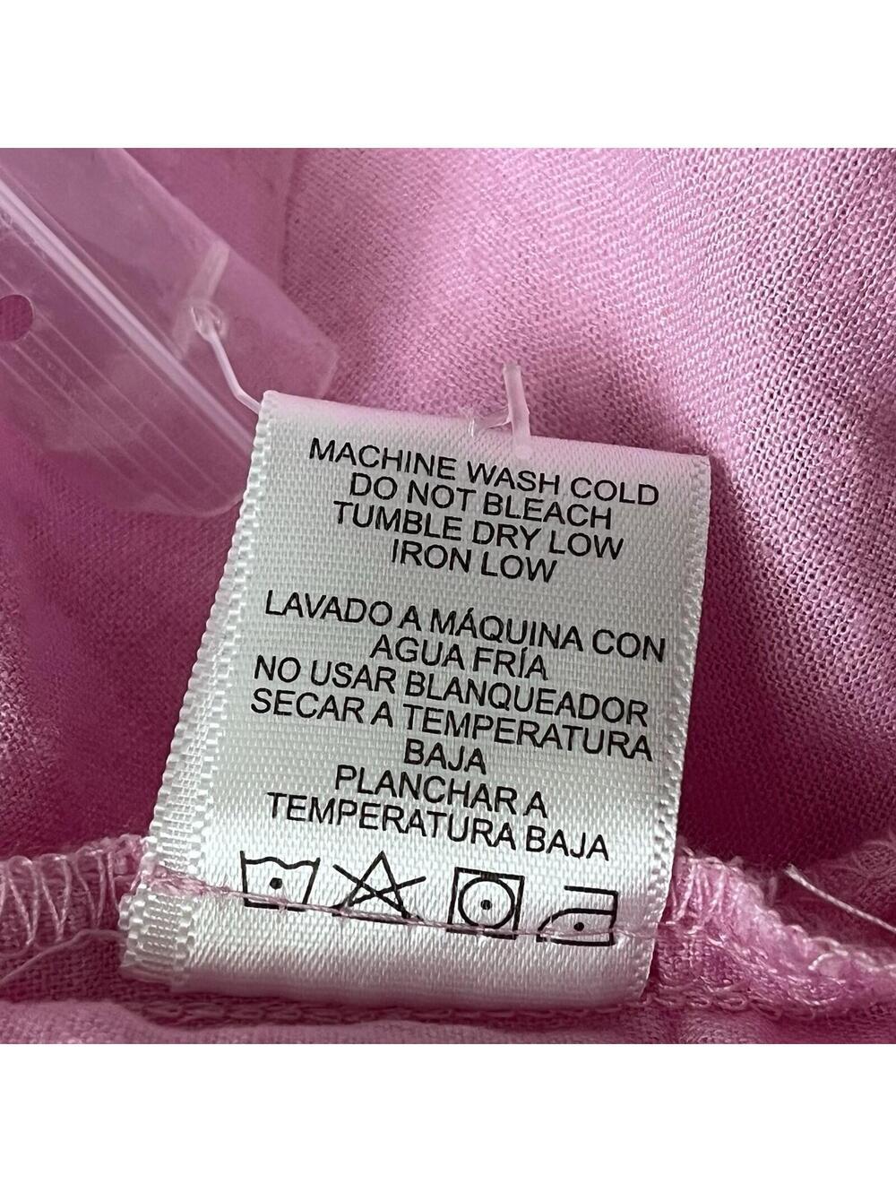 Love Tree Pink Linen Tunic Blouse Medium Button Up Lightweight Boho Coastal Top - Picture 10 of 10